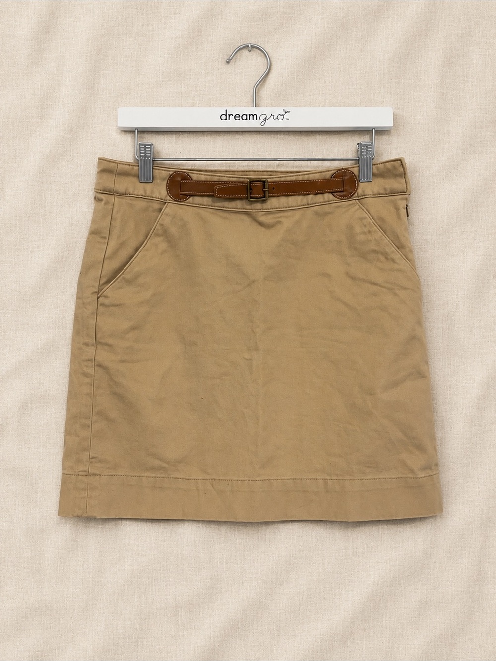 Vintage Ralph Lauren Sport Skirt with Brown leather Utility Belt Size 6